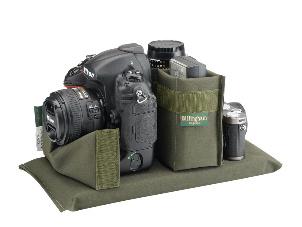 Billingham 225 Mkii Camera Bag Green Fibrenyte Brown Leather