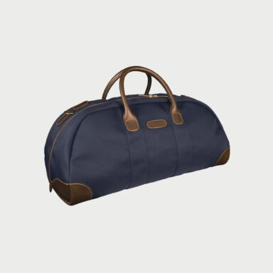 Billingham Weekender Bag Blue Canvas Brown Leather Billingham Weekender Bag Blue Canvas Brown Leather