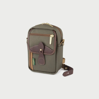 Billingham Airline Stowaway Pouch Green Fibrenyte Brown Leather Billingham Airline Stowaway Pouch Green Fibrenyte Brown Leather