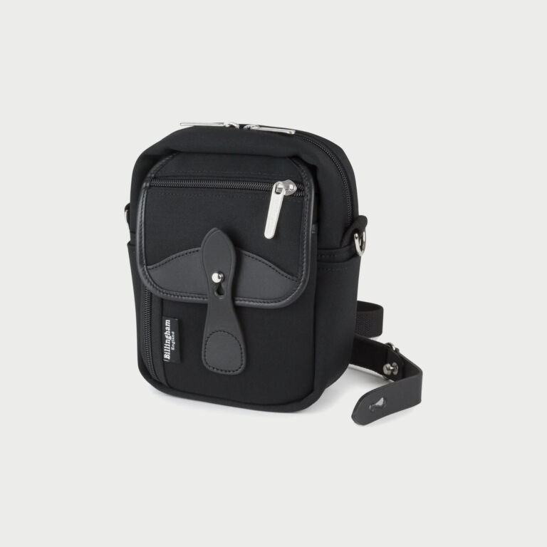 Billingham Compact Stowaway Pouch Black Canvas Black Leather Billingham Compact Stowaway Pouch Black Canvas Black Leather