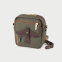 Billingham Pola Stowaway Pouch Green Fibrenyte Brown Leather Billingham Pola Stowaway Pouch Green Fibrenyte Brown Leather