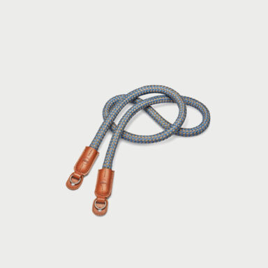 Carrying Strap Round Braided Rayon Leather Cord Cognac Denim Blue Carrying Strap Round Braided Rayon Leather Cord Cognac Denim Blue