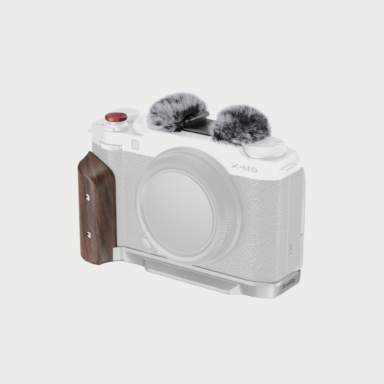 5261 L Shape Mount Plate With Wooden Handle For Fujifilm X M5 Silver 5261 L Shape Mount Plate With Wooden Handle For Fujifilm X M5 Silver