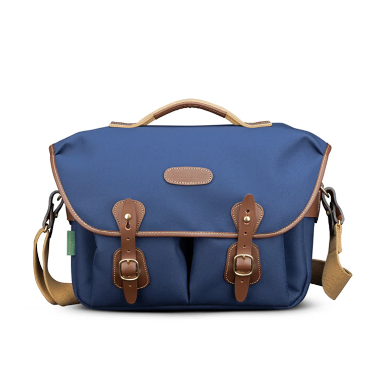 Billingham Hadley One Camera Bag Navy Fibrenyte Brown Leather