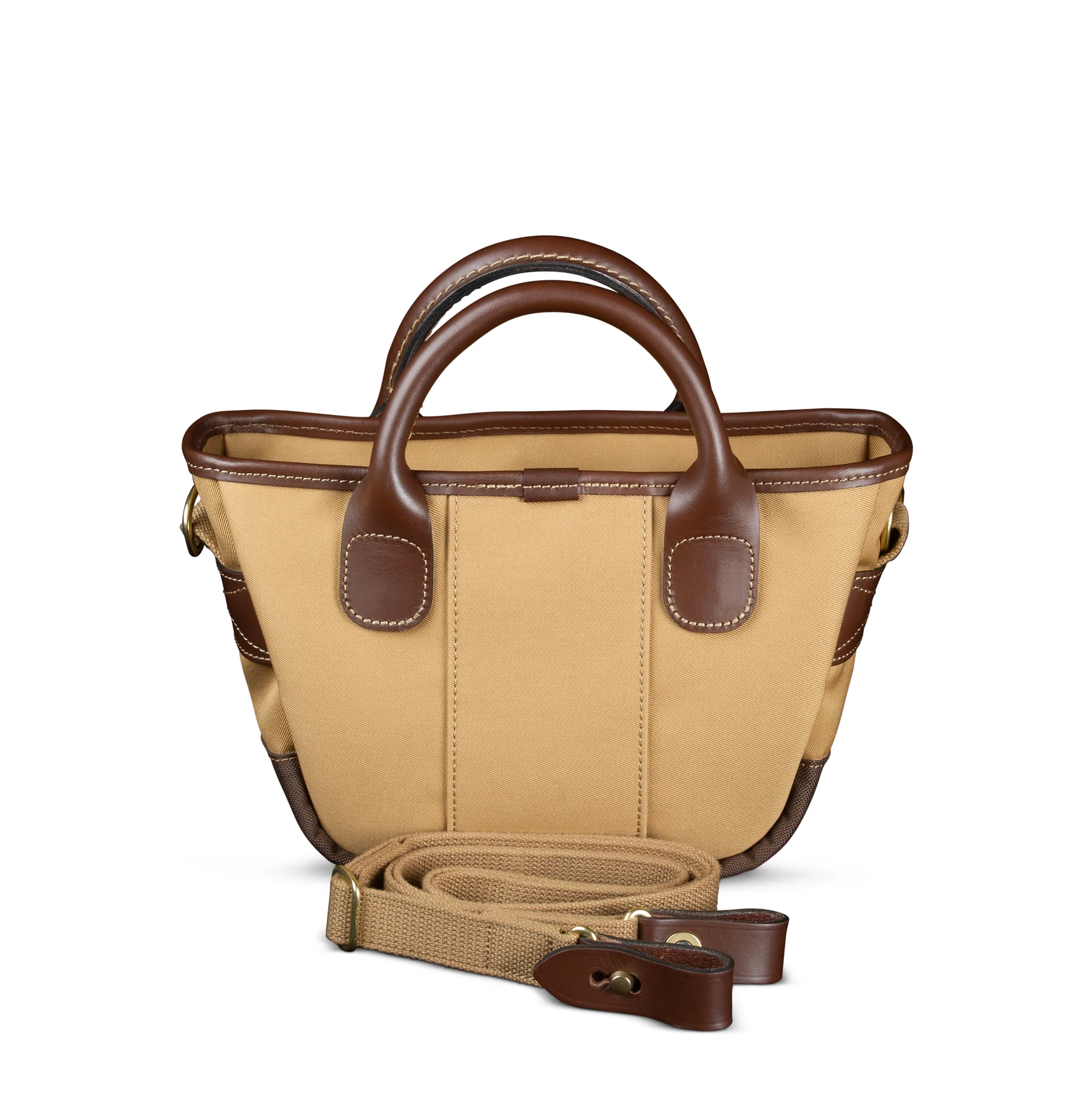 Billingham Dolly Grip Handbag Khaki Canvas Brown Leather