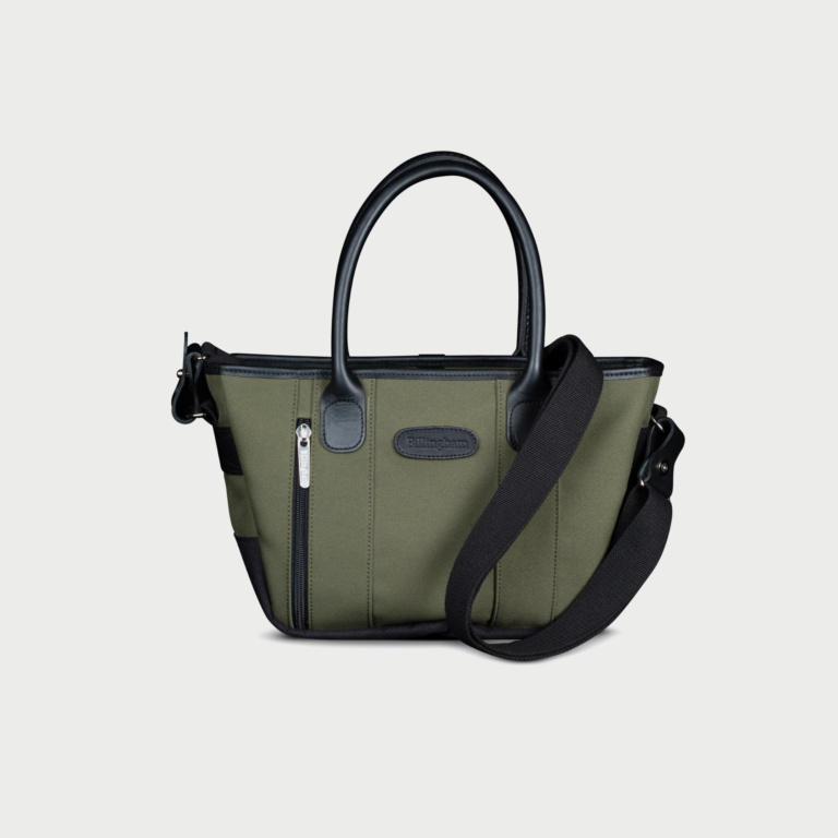 Billingham Key Grip Handbag Green Fibrenyte Black Leather Billingham Key Grip Handbag Green Fibrenyte Black Leather