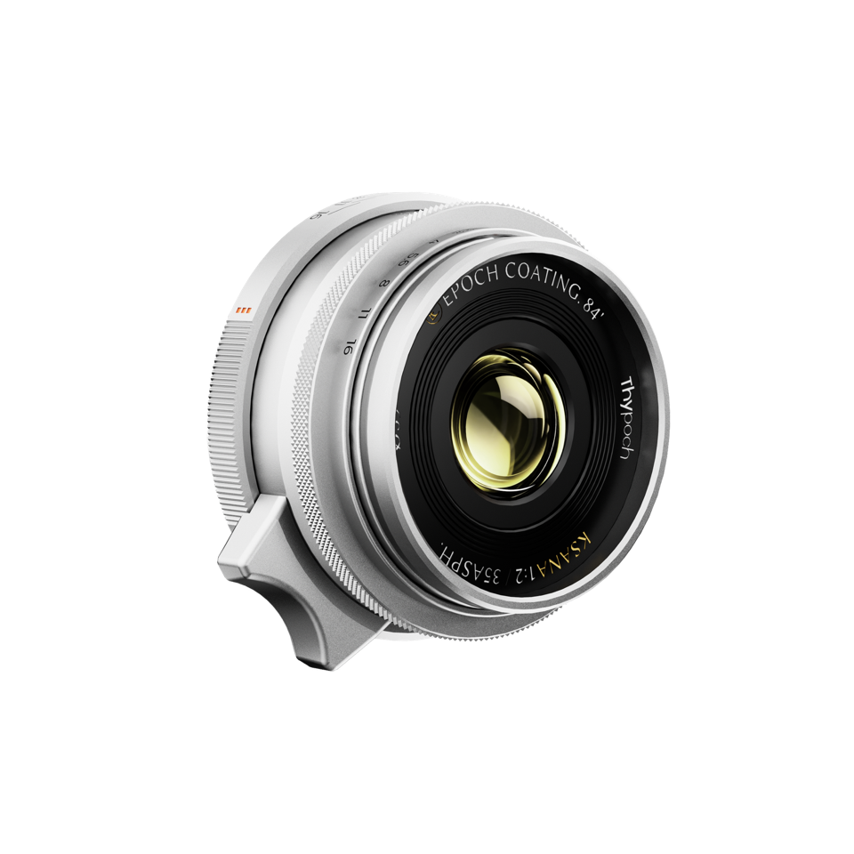 Thypoch Ksana 35mm F 2 M Mount Silver Lens With Lens Hood