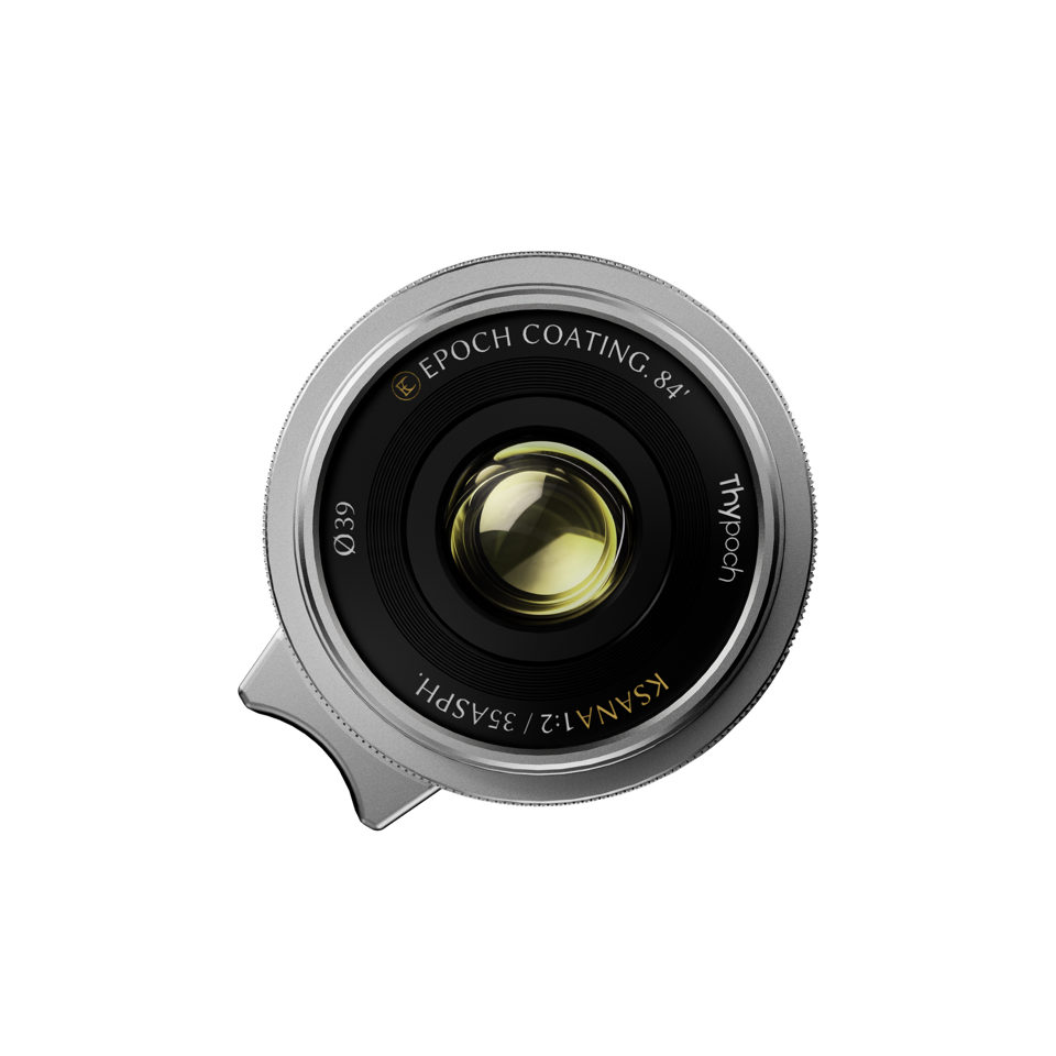 Thypoch Ksana 35mm F 2 M Mount Silver Lens With Lens Hood