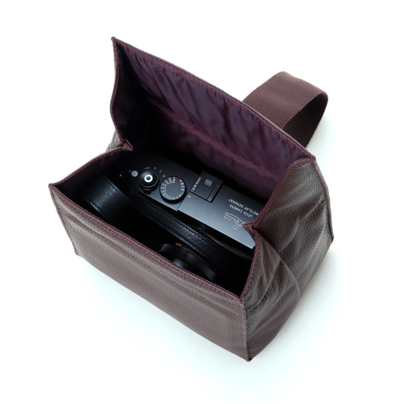 Artisan Artist Leather Camera Pouch L Brown Acam 78 Brn