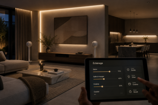 Smart lighting control system for adjusting light levels and creating different lighting scenes in a smart home