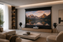 Custom home cinema with UST projector, projection screen and integrated speakers Custom home cinema with UST projector, projection screen and integrated speakers