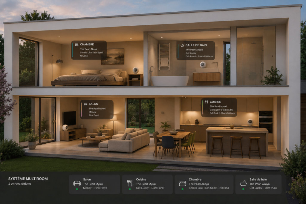 Custom multiroom audio installation for a modern home Custom multiroom audio installation for a modern home