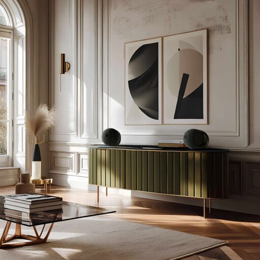 Devialet speakers in a high-end audio installation for a living room Devialet speakers in a high-end audio installation for a living room