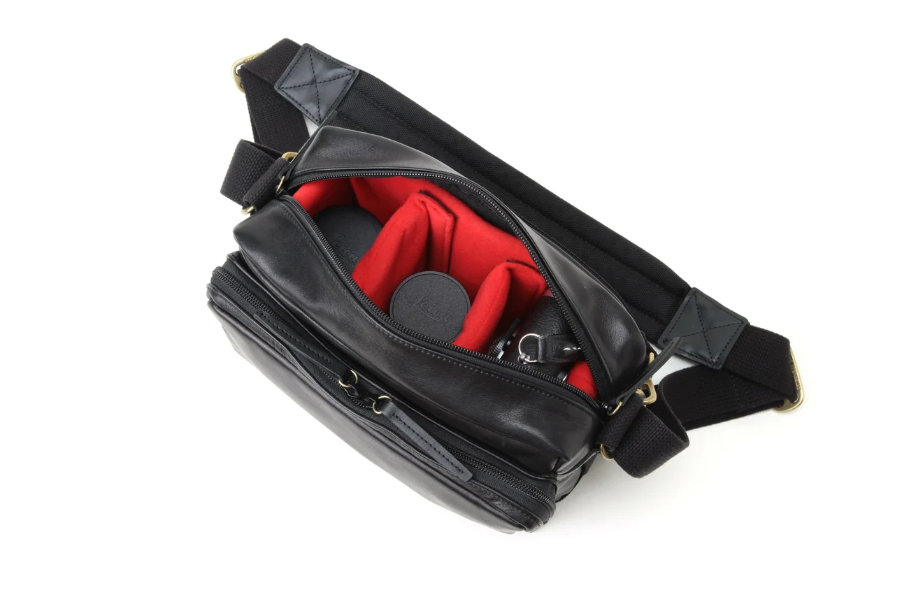 Leather Shoulder Camera Bag Gcam 1100 Blk