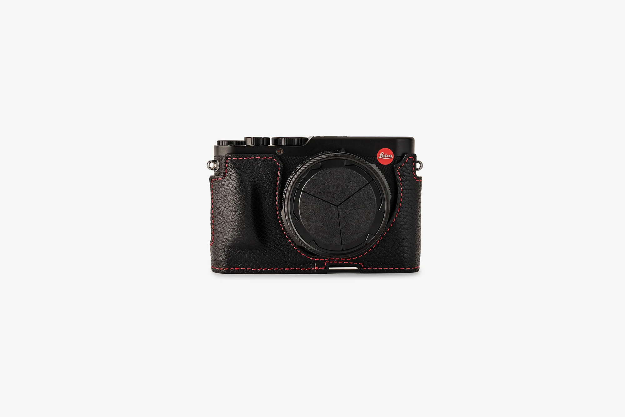 Everready D Lux 8 Full Grain Camera Case Black Red Stitching