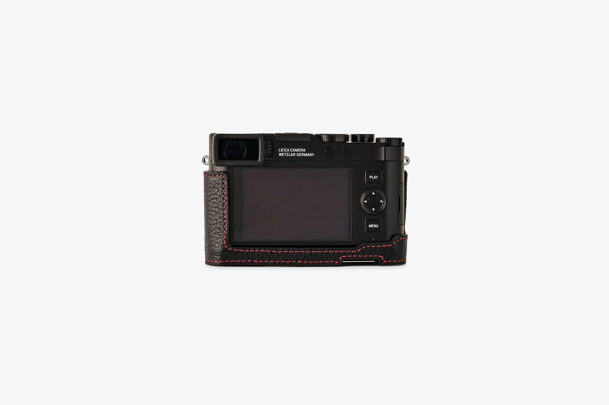 Everready D Lux 8 Full Grain Camera Case Black Red Stitching