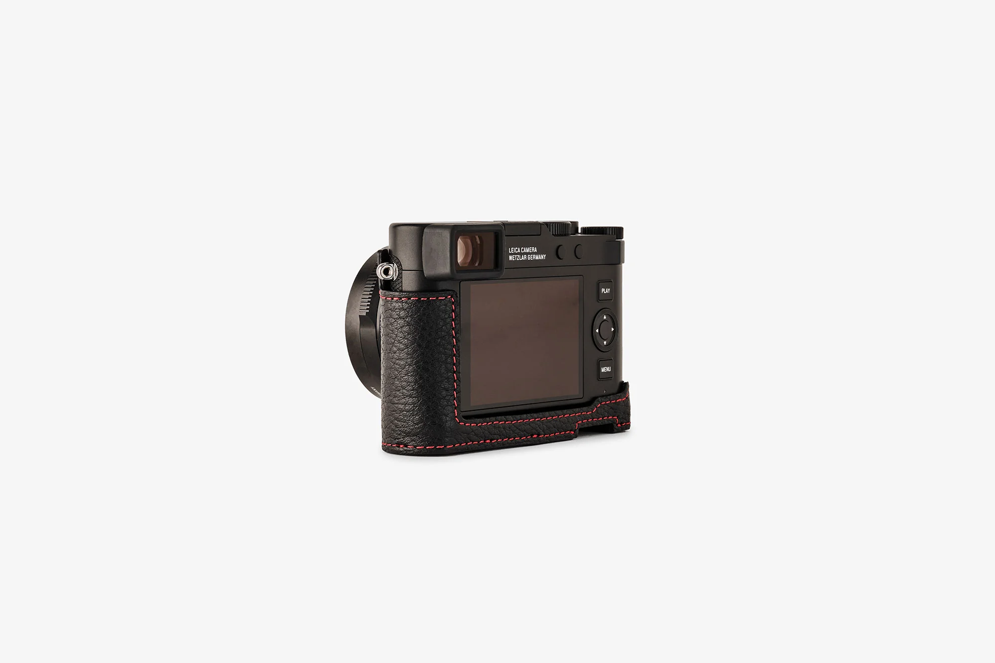 Everready D Lux 8 Full Grain Camera Case Black Red Stitching