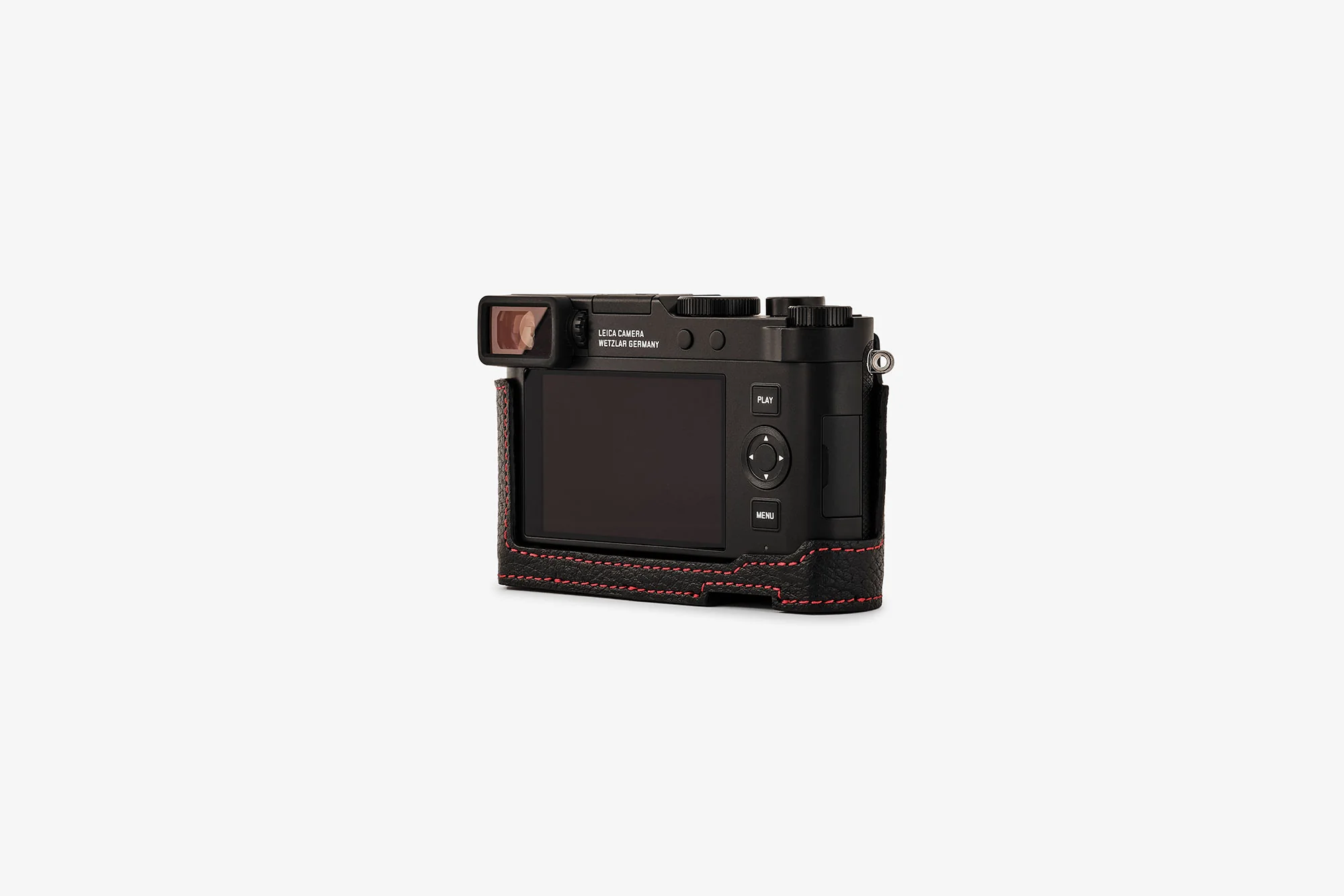 Everready D Lux 8 Full Grain Camera Case Black Red Stitching
