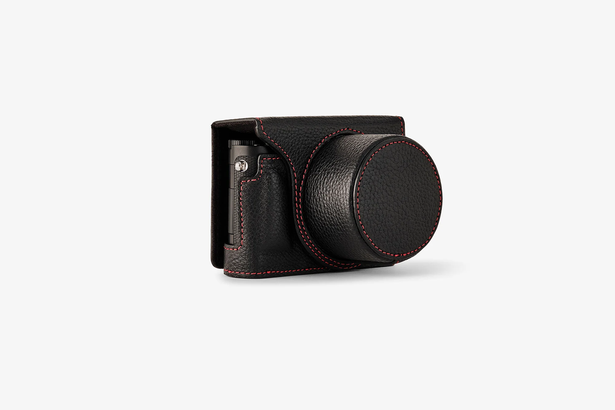 Everready D Lux 8 Full Grain Camera Case Black Red Stitching