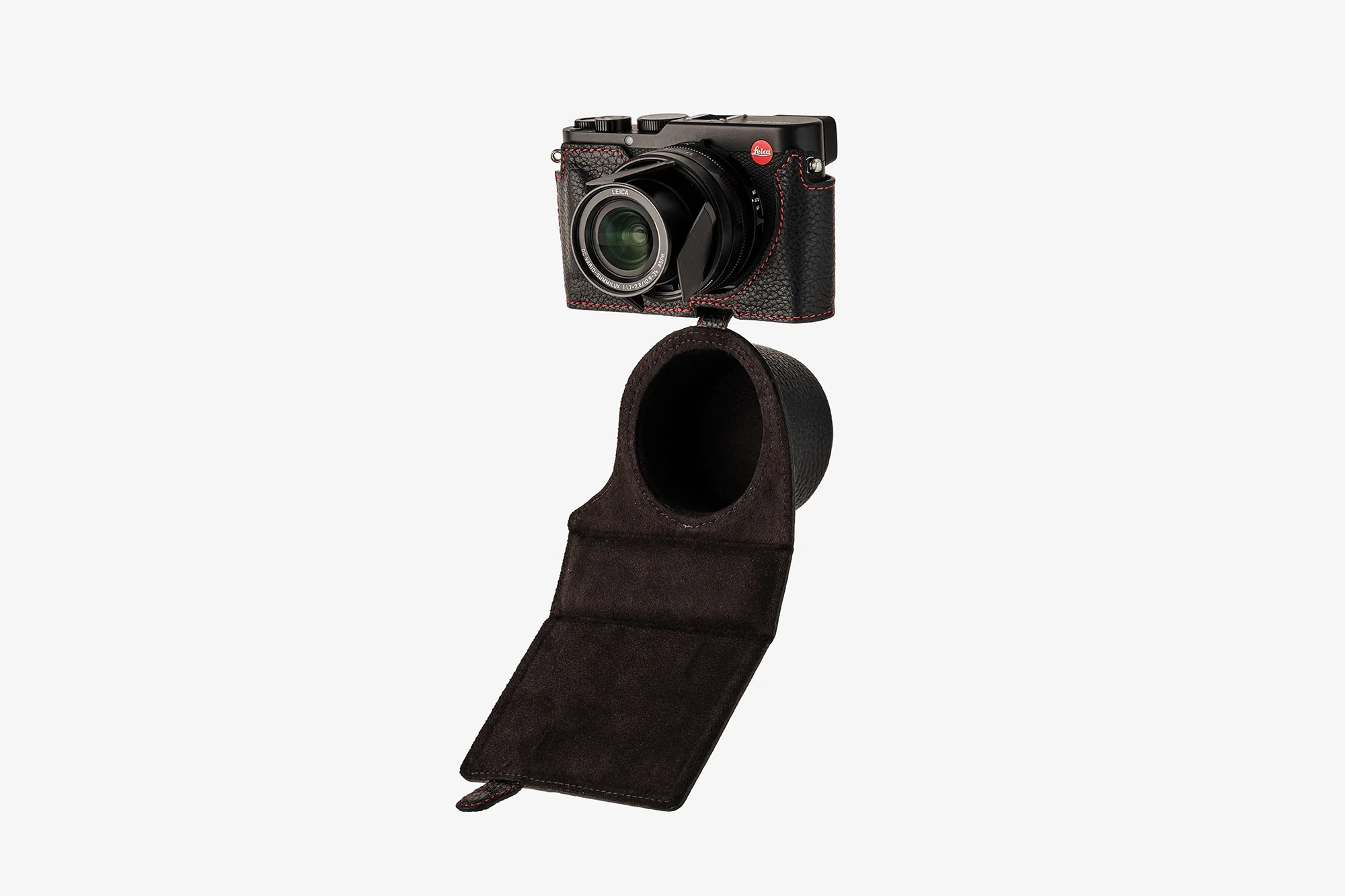Everready D Lux 8 Full Grain Camera Case Black Red Stitching