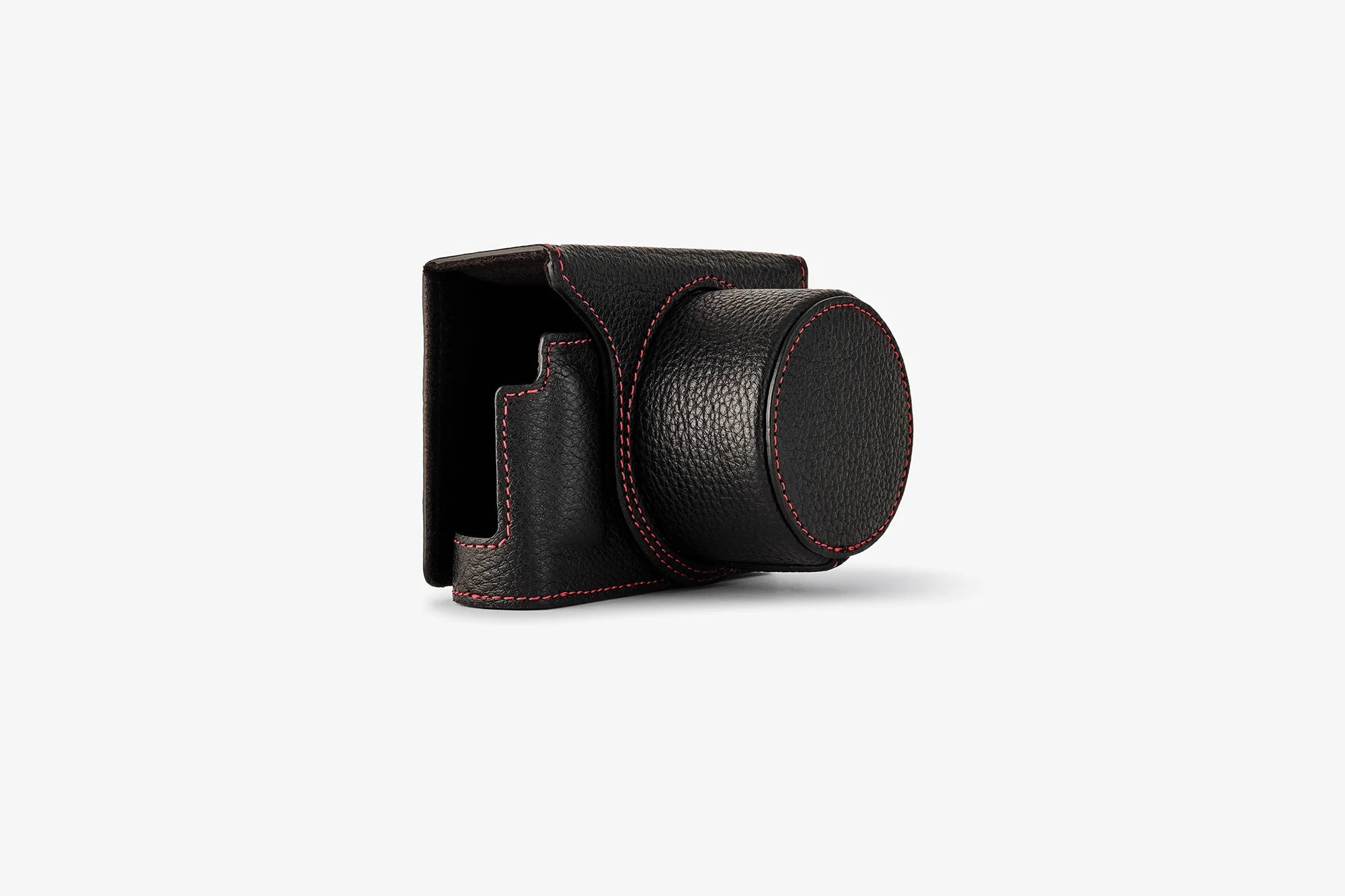 Everready D Lux 8 Full Grain Camera Case Black Red Stitching