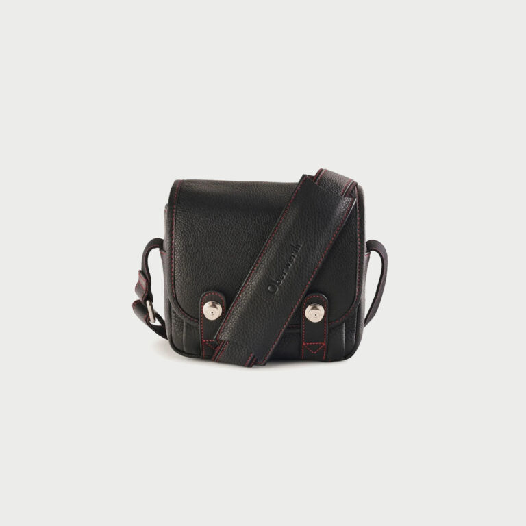 The Q Bag Full Grain Black Red Stitching The Q Bag Full Grain Black Red Stitching