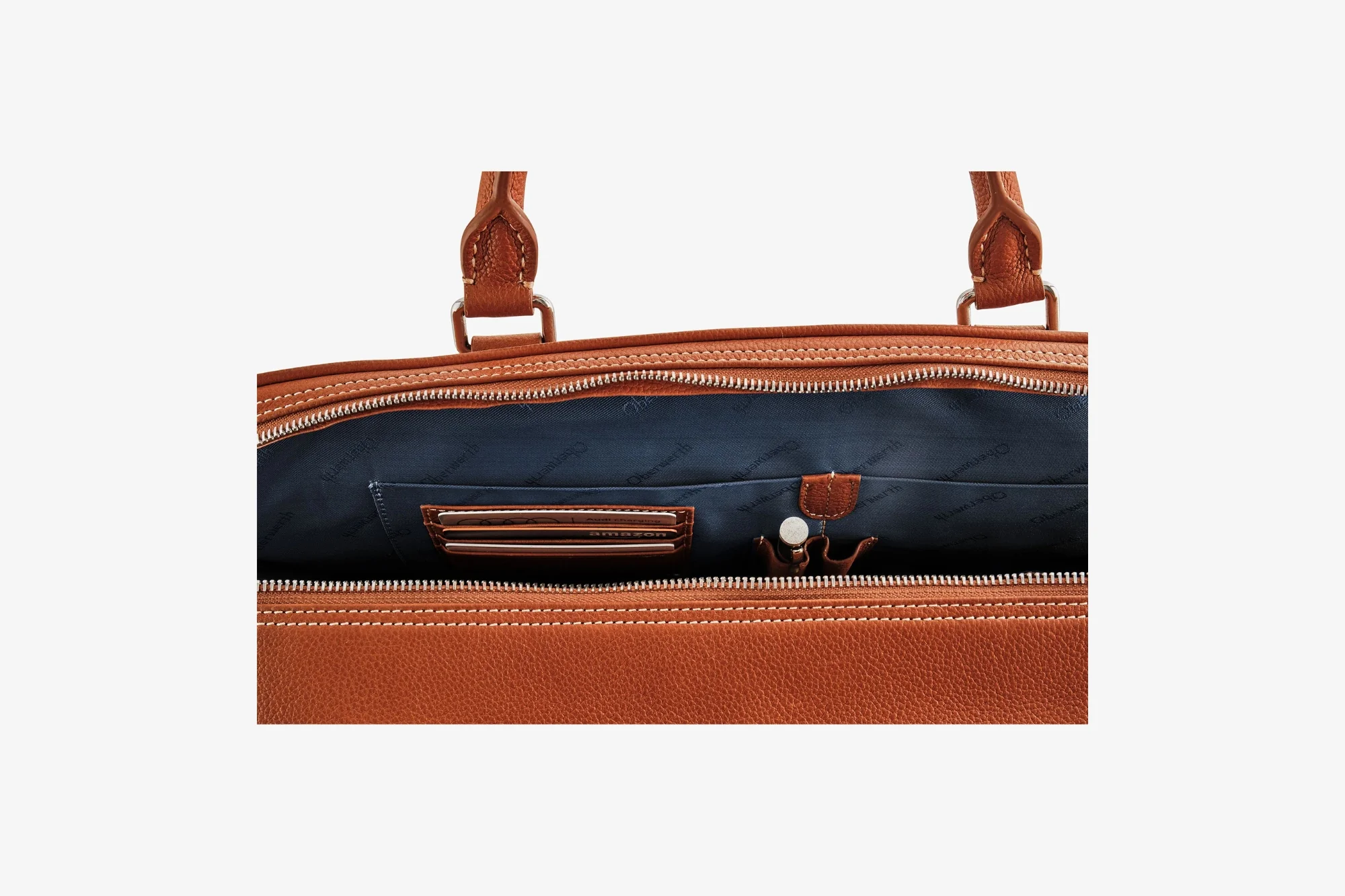 Warren M Laptop Bag Luxury Nutmeg Gold