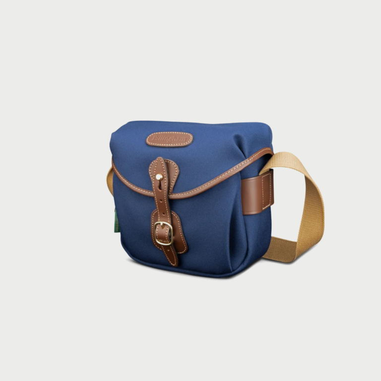 Billingham Hadley Digital Camera Bag Navy Fibrenyte Brown Leather