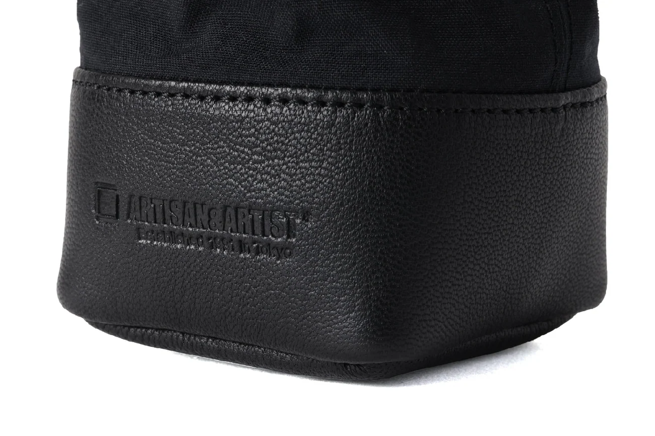 Camera Lens Pouch M Fabric Leather Acam Lp140 Blbk