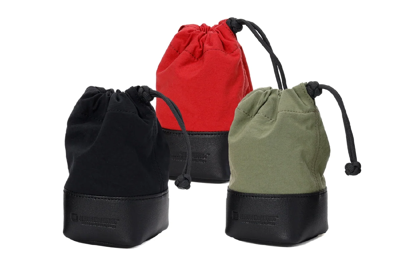 Camera Lens Pouch M Fabric Leather Acam Lp140 Blbk